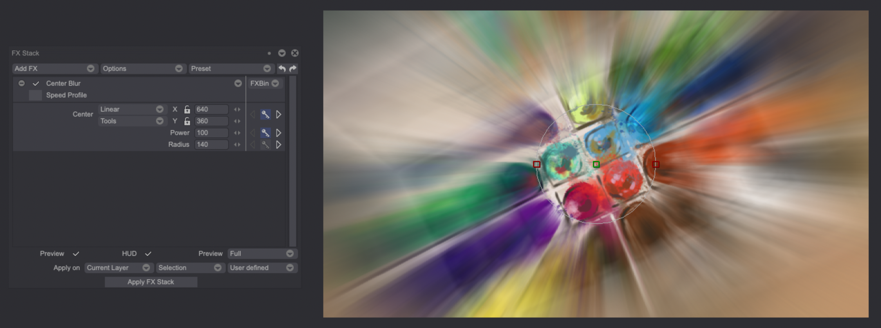 Blur FX settings