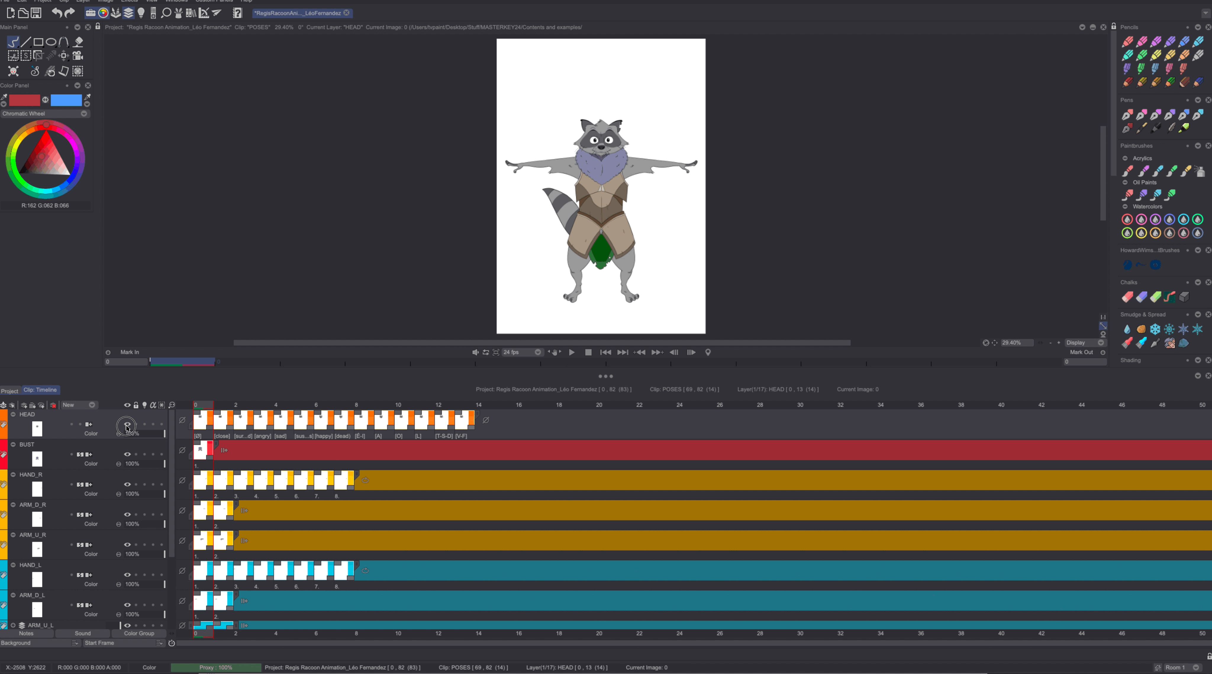 Breaking down character into multiple parts