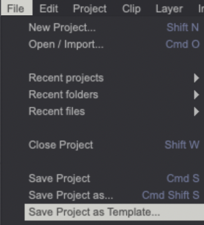Saving a Template