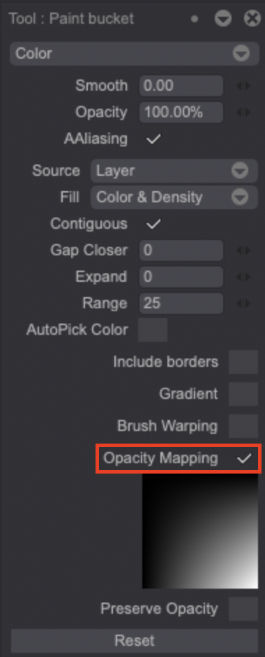 Open the Opacity Mapping Window