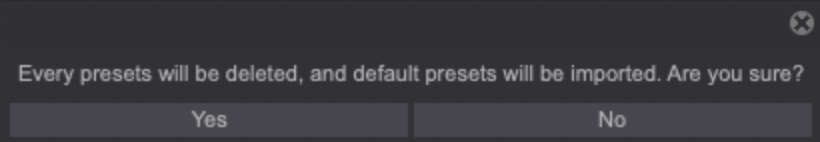 Reset option