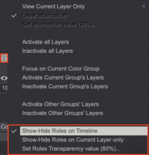 Show and Hide Roles menu