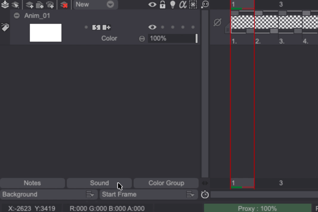 TVPaint's sound editing area