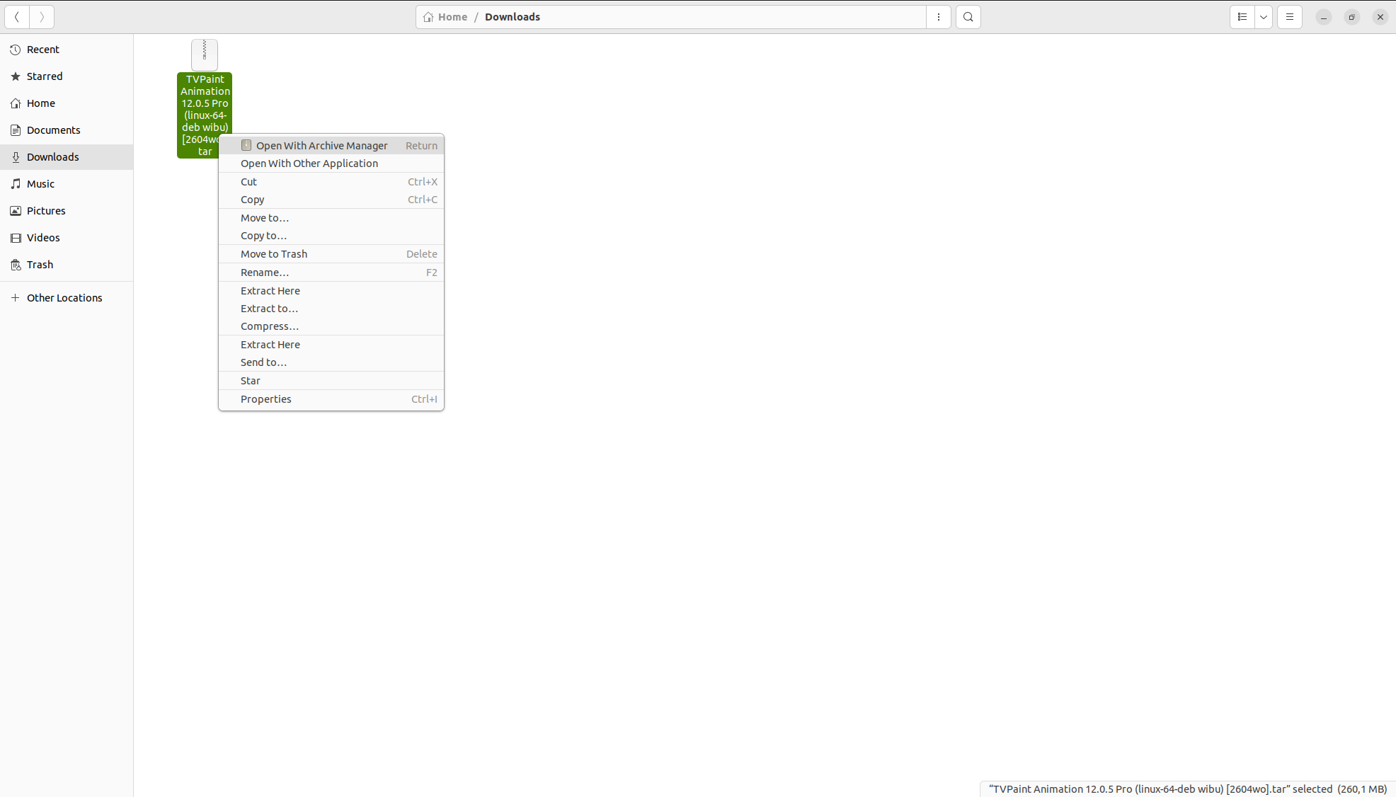 TVPaint 12 Linux download extraction