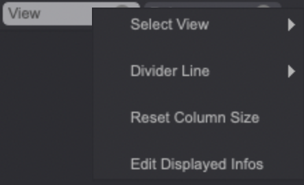 The View menu