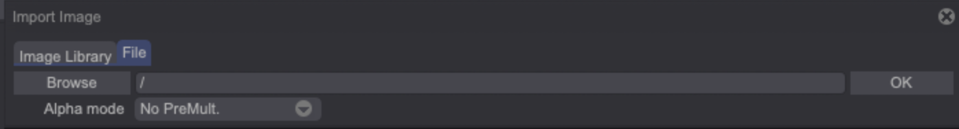 Adding a texture through the File tab