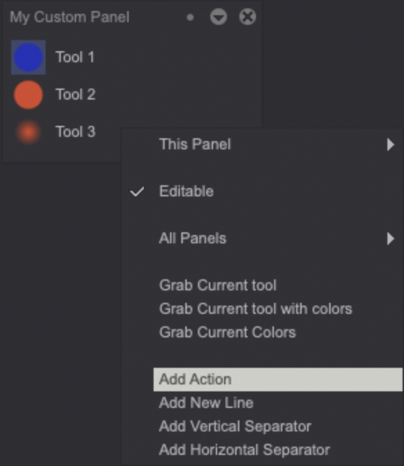 Adding an Action menu item