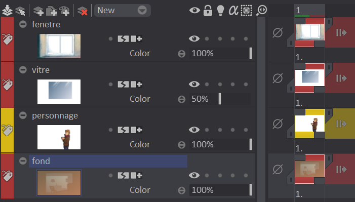 Color Group icon on the Layer Stack