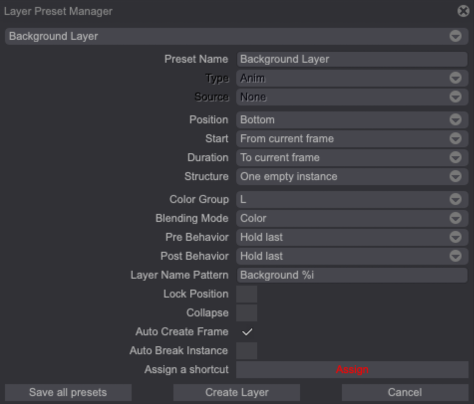 The Background Preset