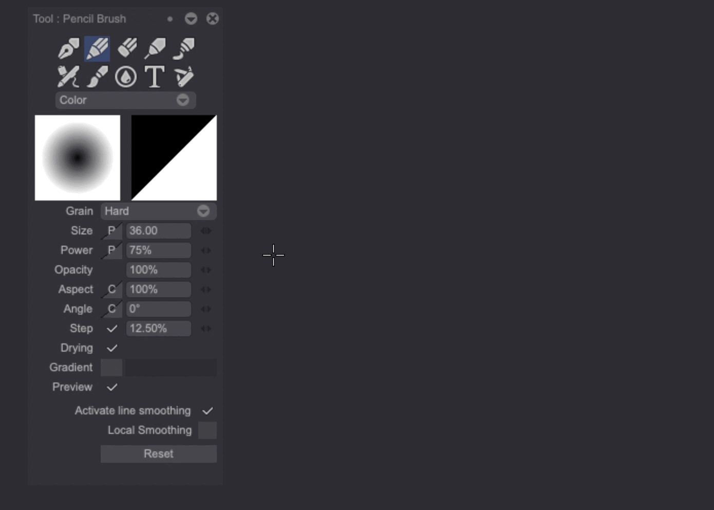 Brush profile editing