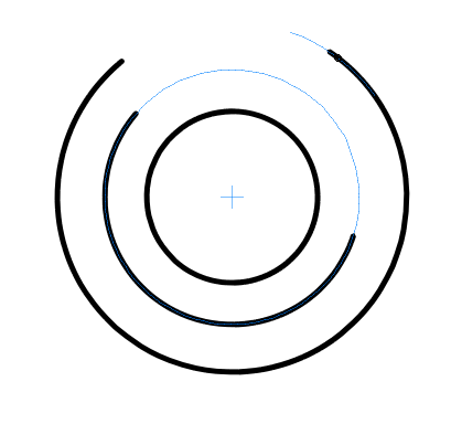 Circles created using the Assist tool
