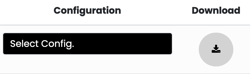 Configuration selection and download