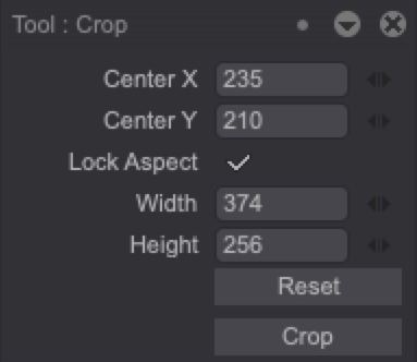 Crop tools settings