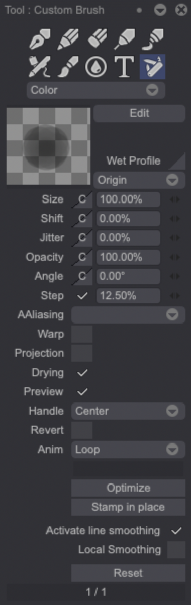 Custom Brush settings