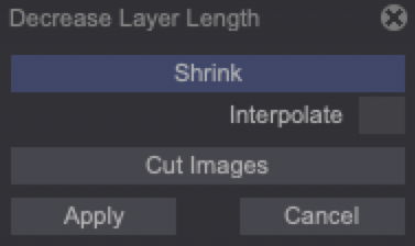 Decrease Layer Length panel