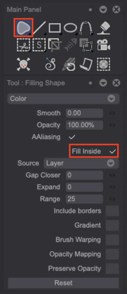 The Fill Inside Tool
