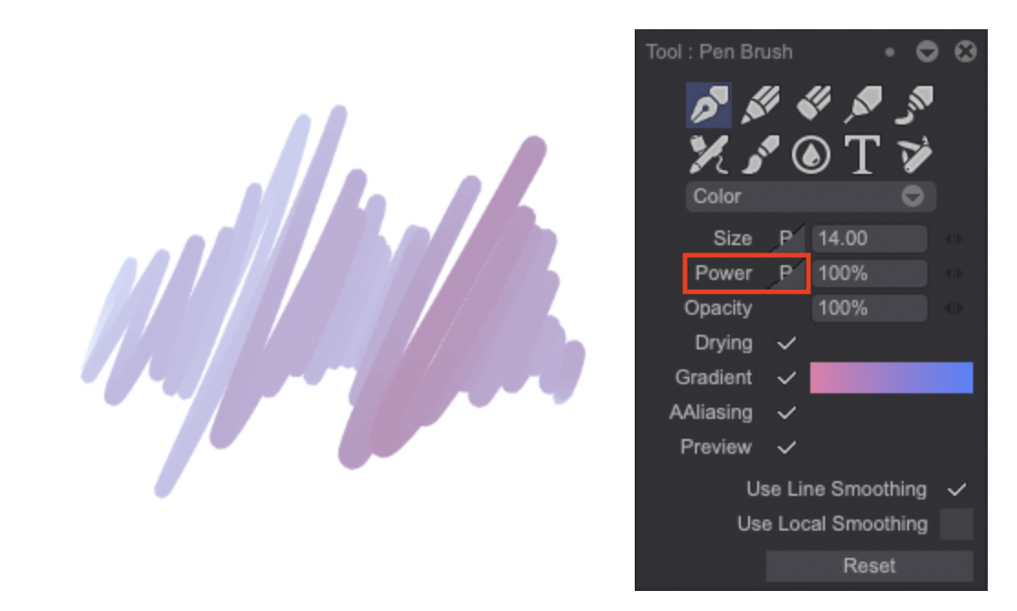 Gradients applied to Drawing Tools