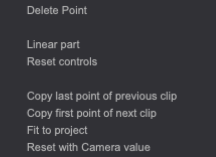 Camera HUD's contextual menu