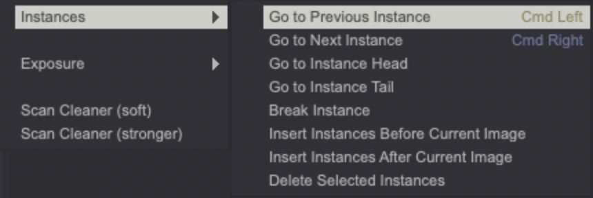 Image > Exposure menu actions