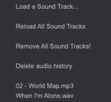 Load Sound pop up menu
