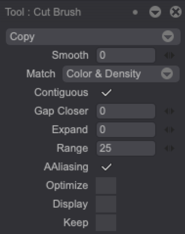 Magic wand cutting tool settings