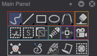 Main panel tools