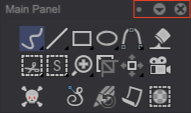 Main Panel top icons