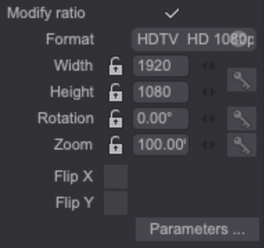 Modify Ratio options