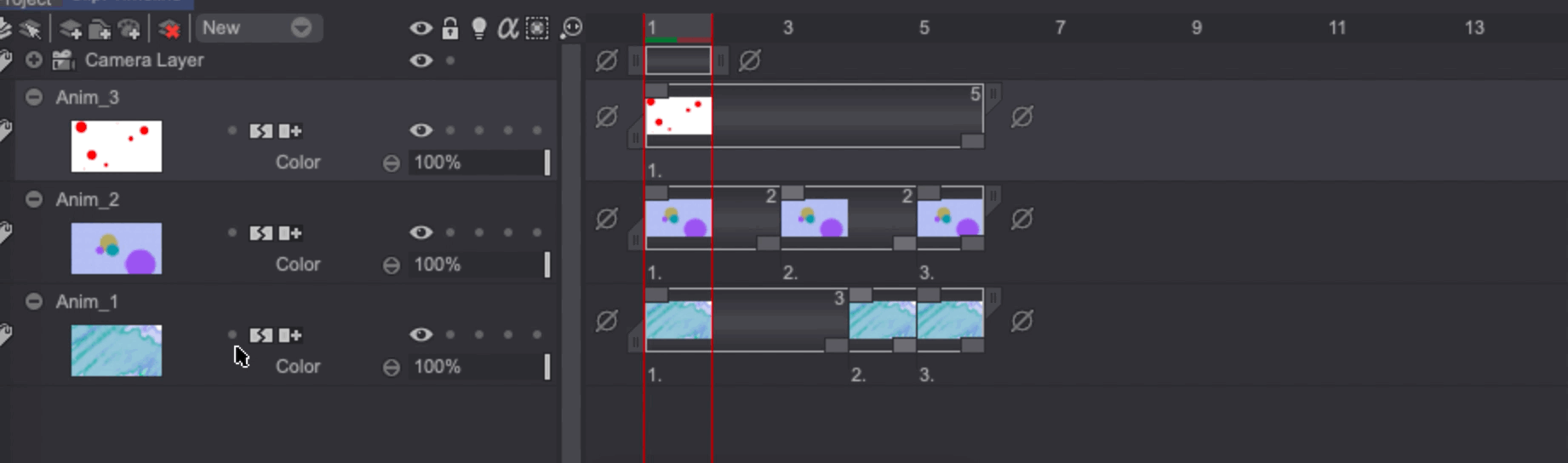 Moving several layers