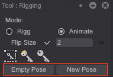 Empty and New Poses buttons