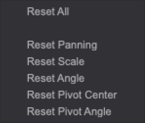 Reset single parameters