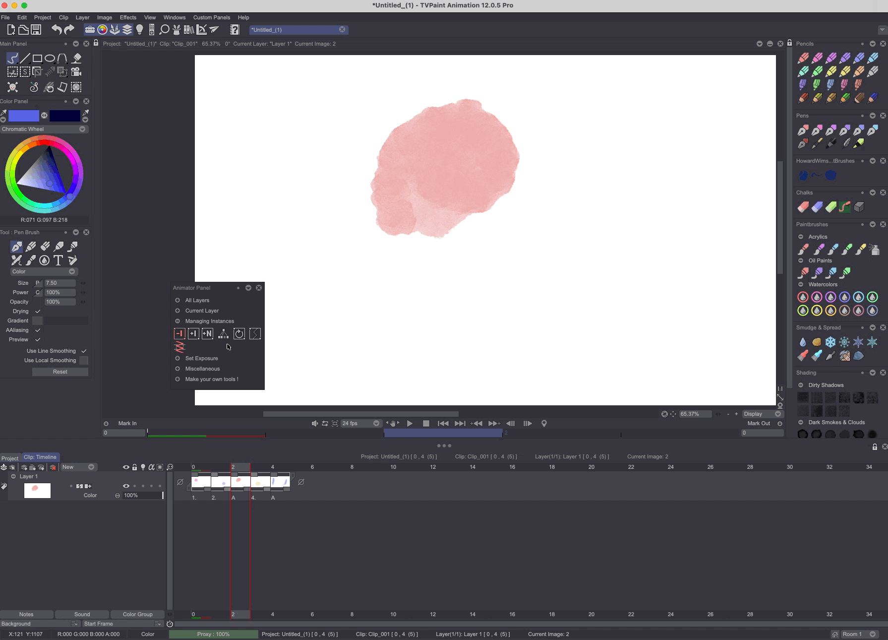 The Animator Panel's Apply Same Content action in use