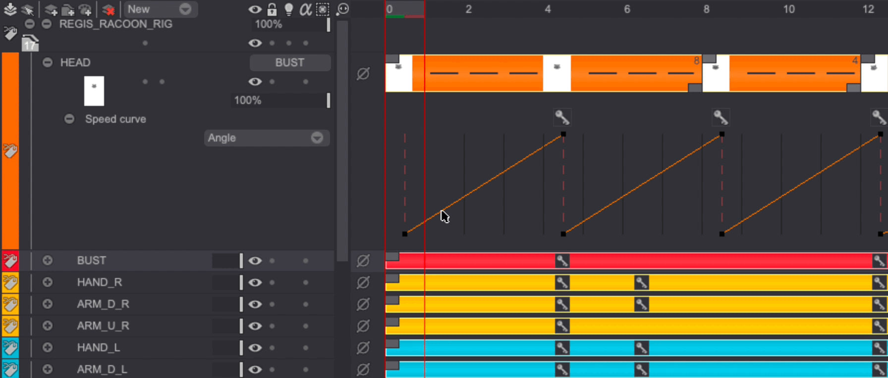 Speed curves editing