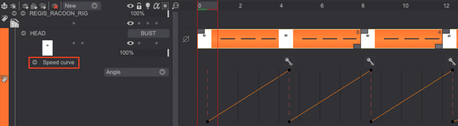 Speed curves interface