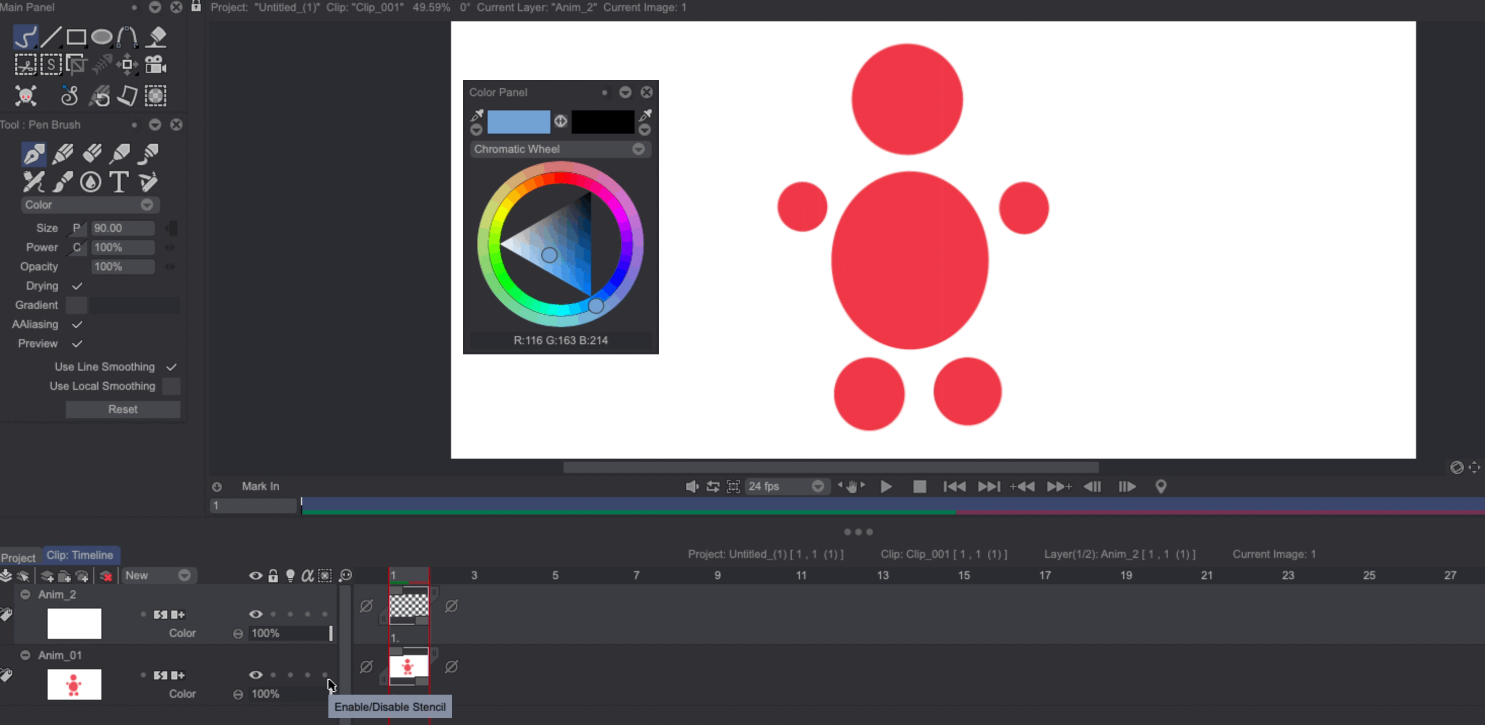 Stencil tool usage when inverted