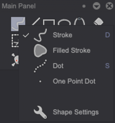 Stroke sub-options