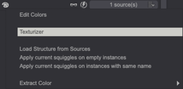 The Texturizer menu item