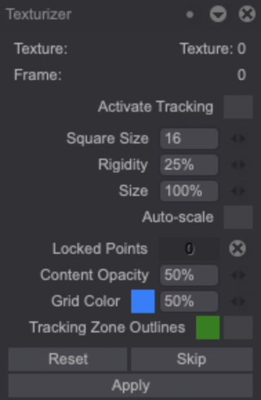 The Texturizer Tool Panel