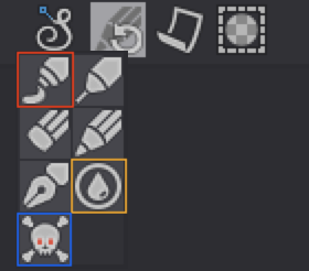 Tool history pop-up menu